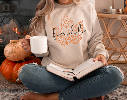 Fall words leaf Crewneck Sweatshirt