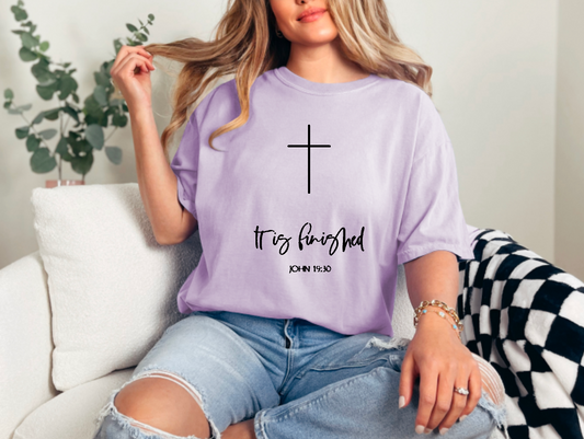 It is Finished cross Comfort Colors