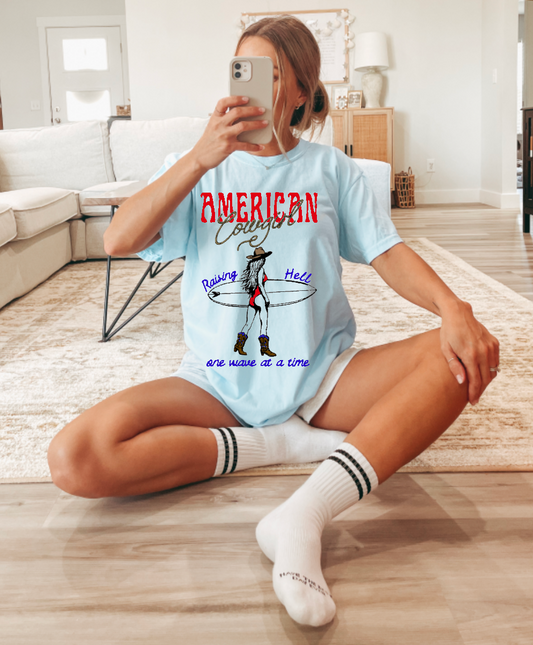 American Cowgirl One Wave at a Time Comfort Colors