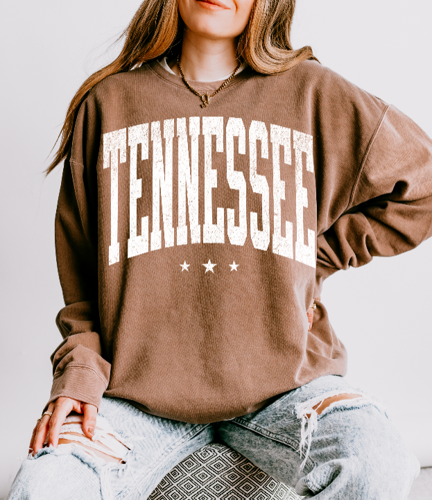 Tennessee Espresso Comfort Colors Crewneck Sweatshirt