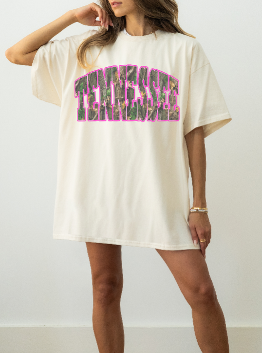 Camo & Pink Tennessee Comfort Colors Tee