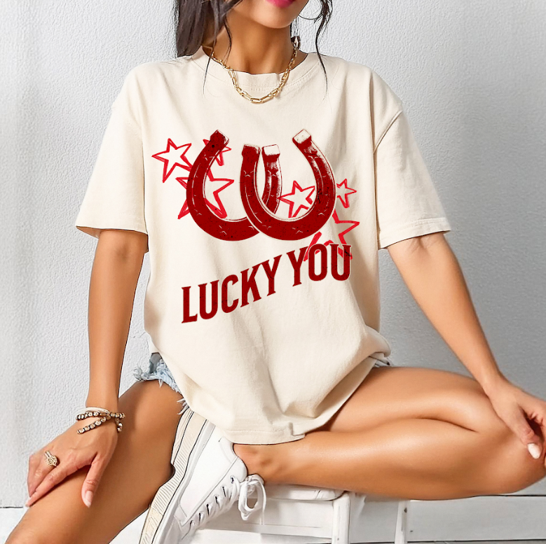 Lucky You Western Comfort Colors Tee