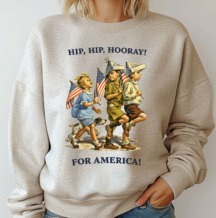 Hip Hip Hooray For America Crewneck Sweatshirt