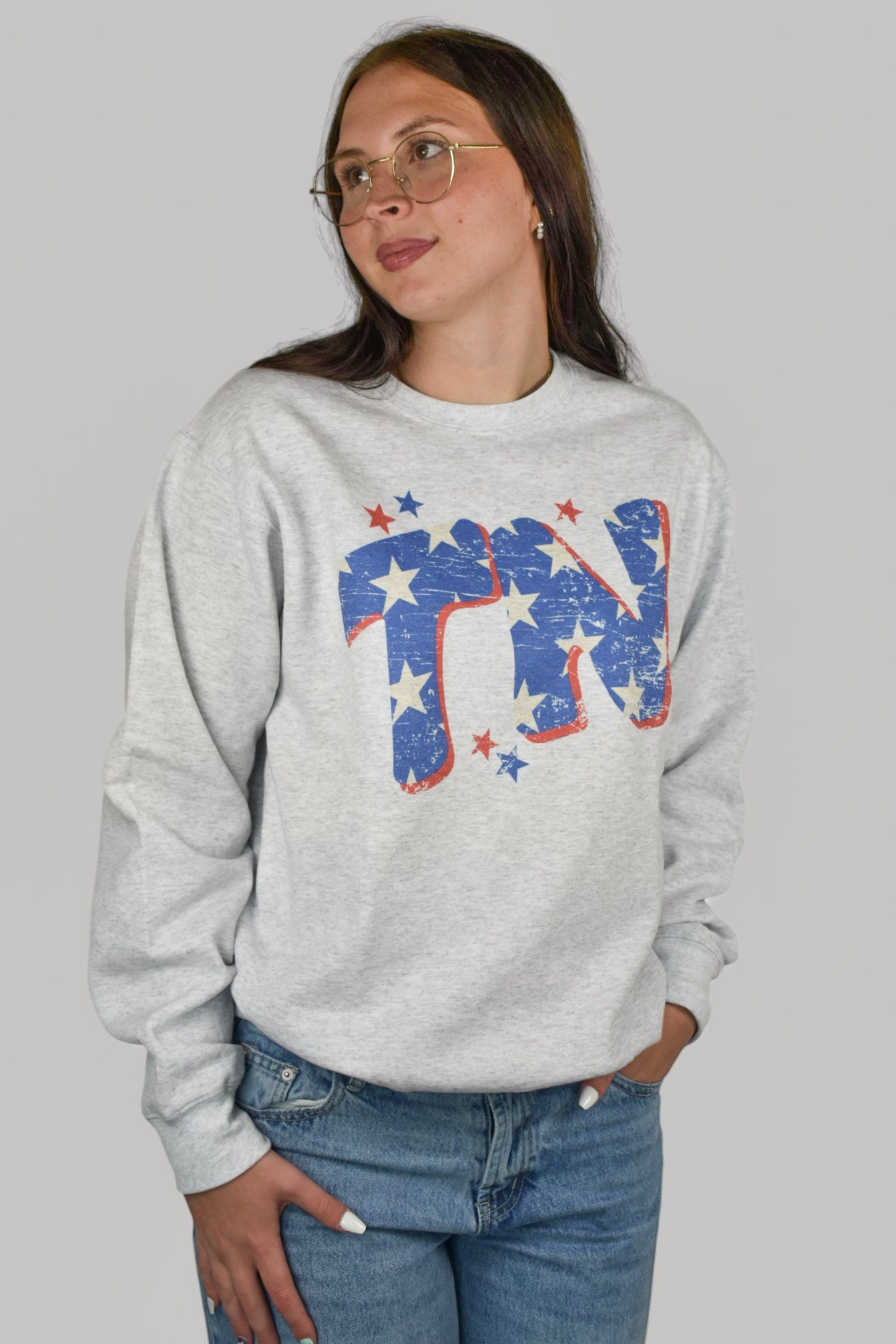 TN Starred Red White Blue Crewneck Sweatshirt