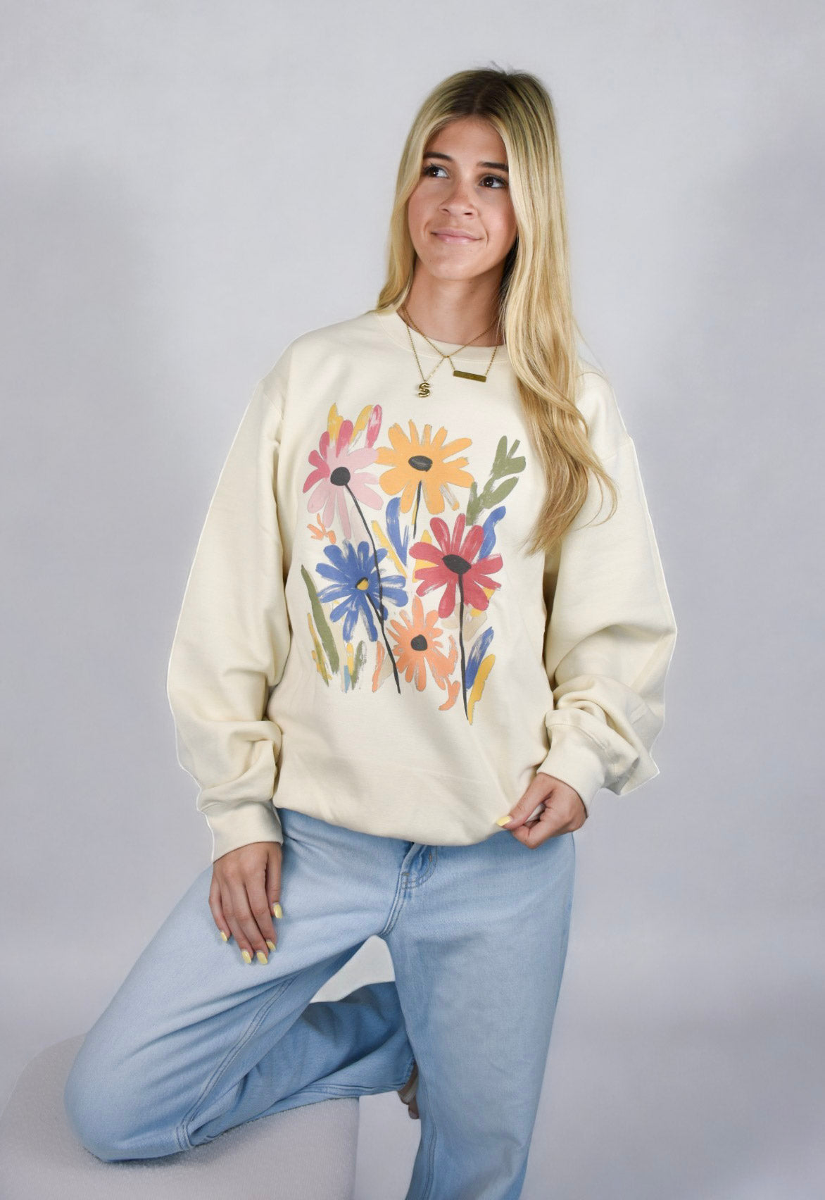 Watercolor Flowers – Crewneck Sweatshirt