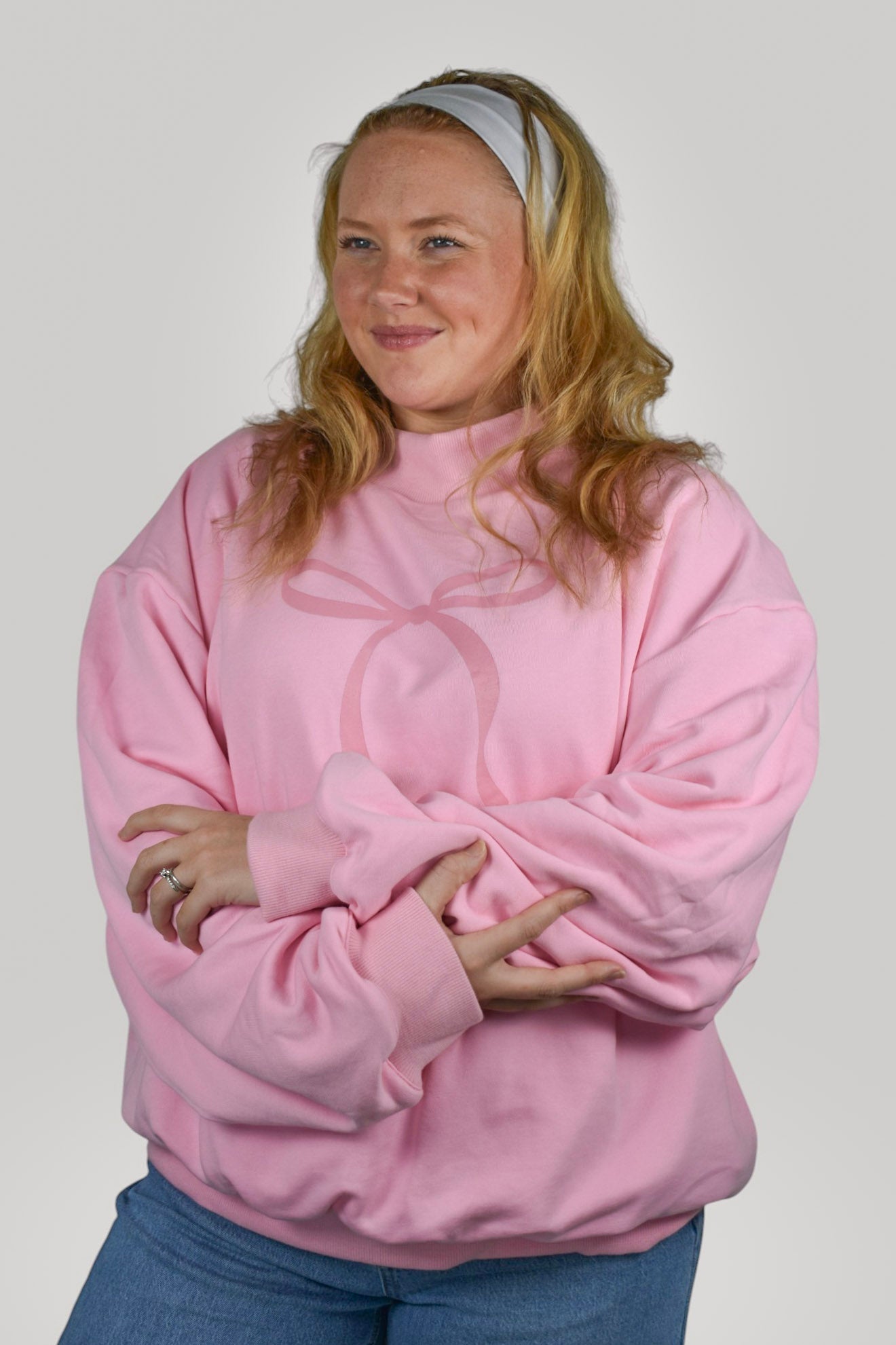 Pink Bow Mockneck