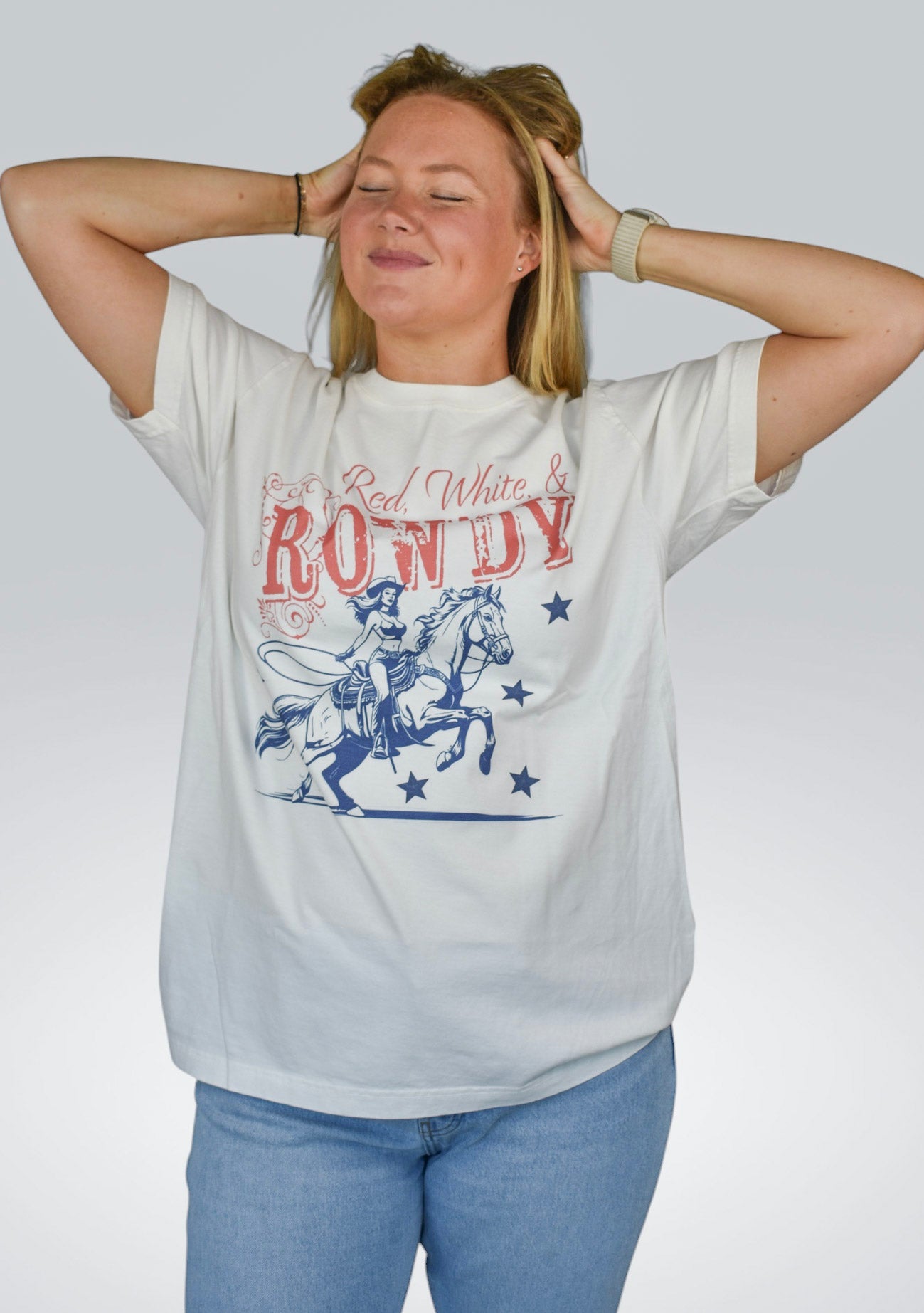 Red White Rowdy – Vintage White
