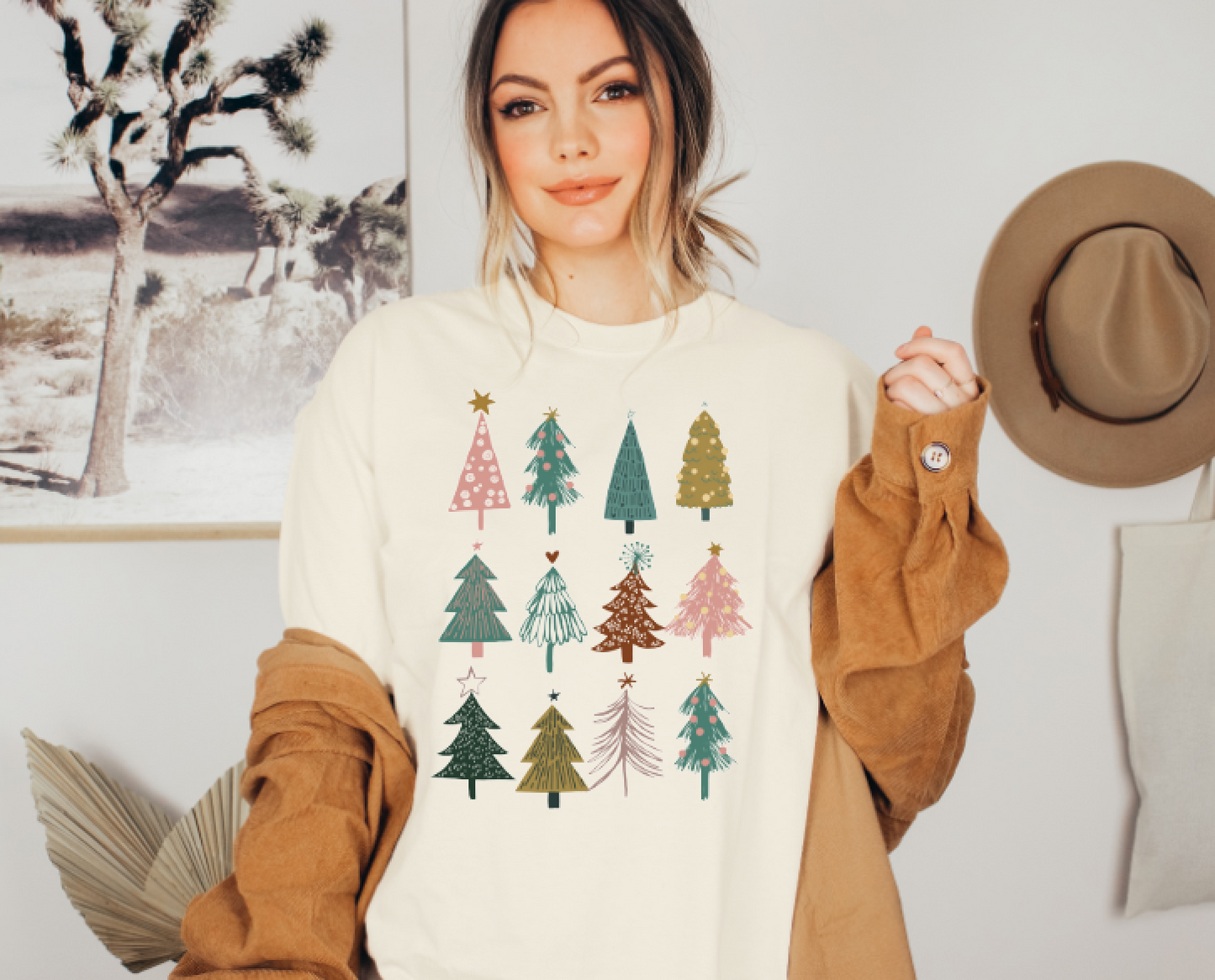 Boho Christmas Trees short sleeve