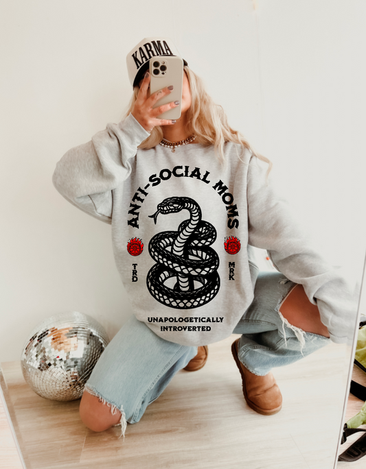 Anti-Social Mom Crewneck Sweatshirt