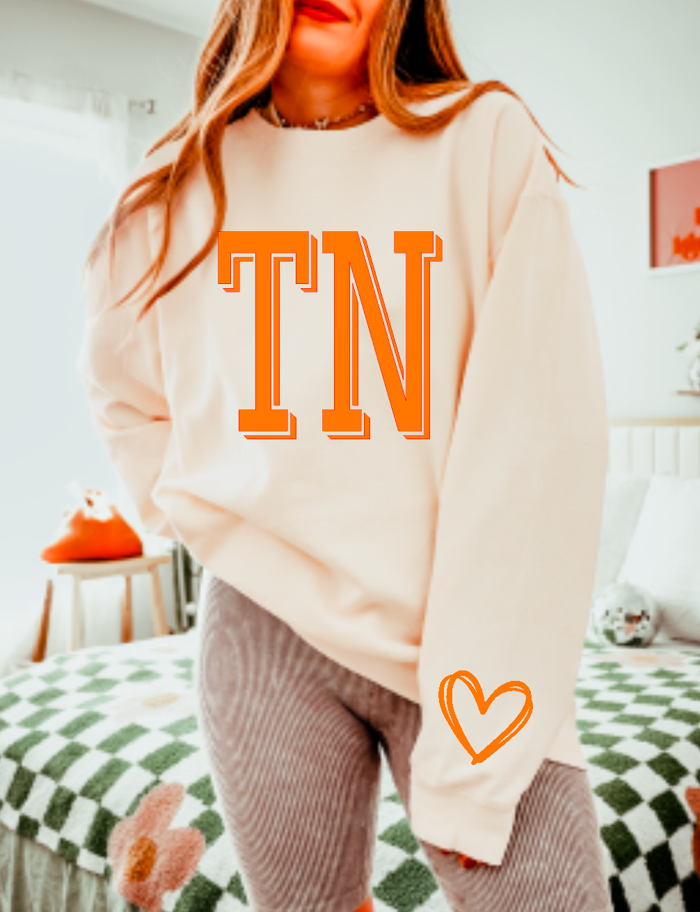 TN sleeve heart Crewneck Sweatshirt