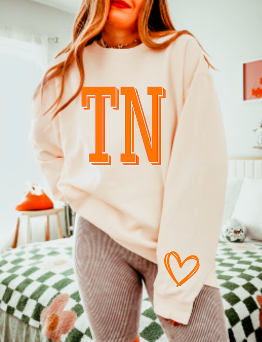 TN sleeve heart Crewneck Sweatshirt