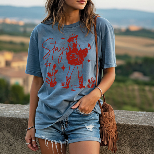 Stay Salty Western Comfort Colors Tee