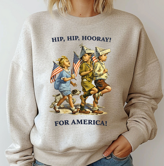 Hip Hip Hooray For America Crewneck Sweatshirt