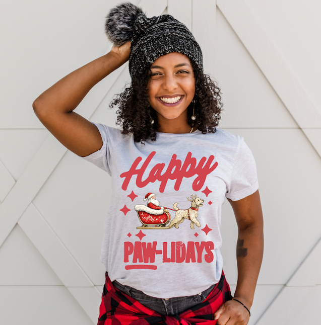 Happy Paw-lidays Short Sleeve Tee