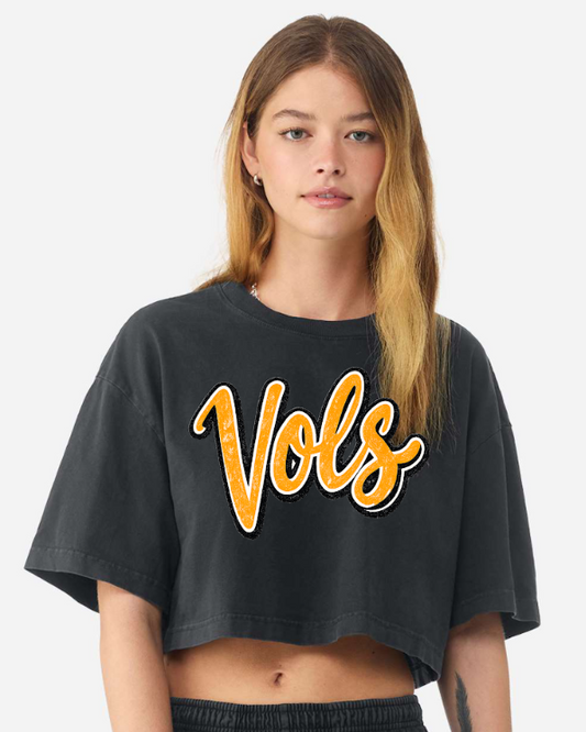 Vols Vintage Script Crop Tee