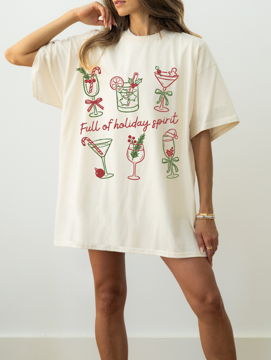 Full of Holiday Spirit Comfort Colors Tee