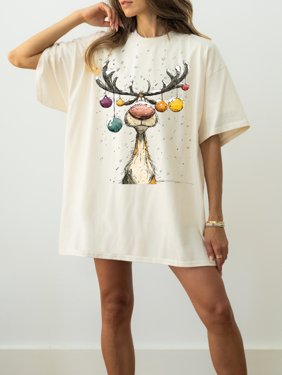 Funny Reindeer Comfort Colors Tee