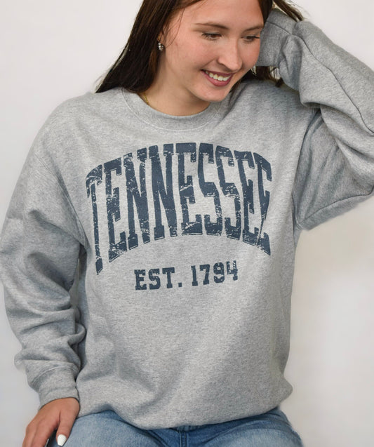 Tennessee Distressed Arch est 1794 Crewneck Sweatshirt