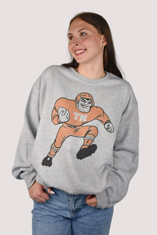 Vintage Football Player Crewneck Sweatshirt