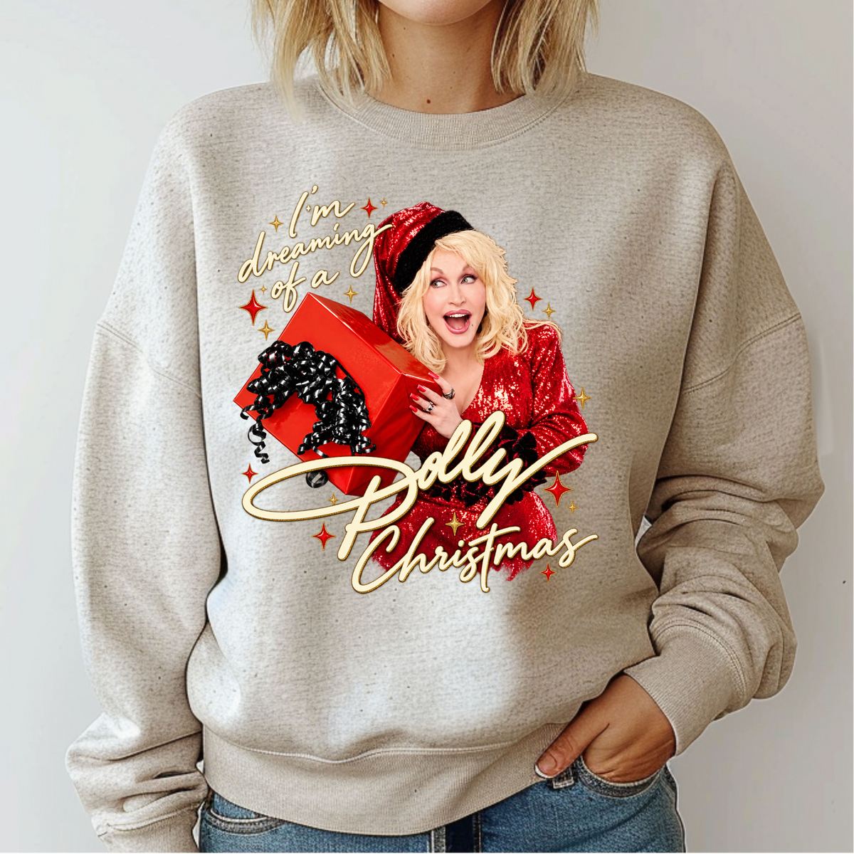 Dreaming of Dolly Christmas Crewneck Sweatshirt