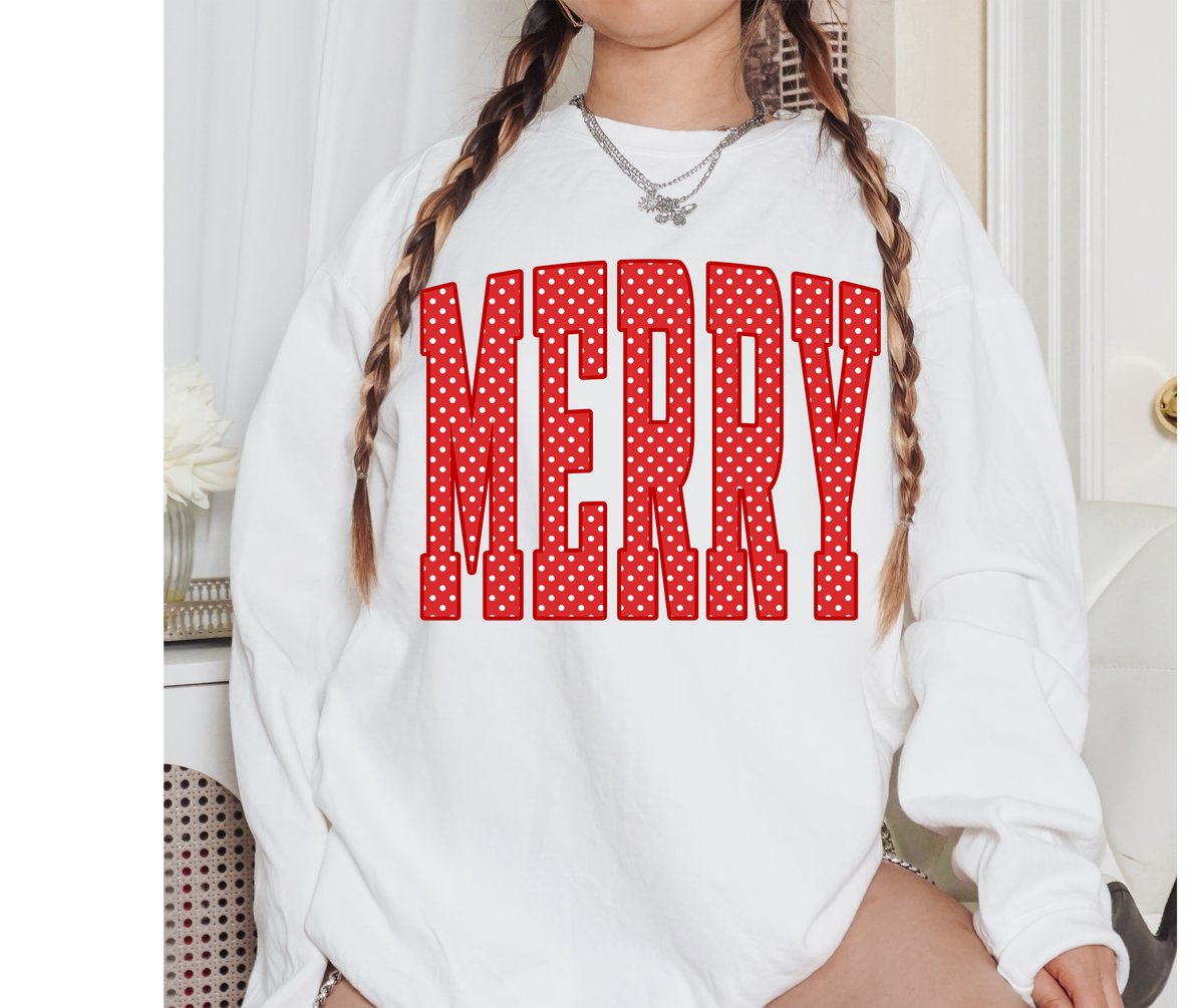 Merry Polka Dot Crewneck Sweatshirt