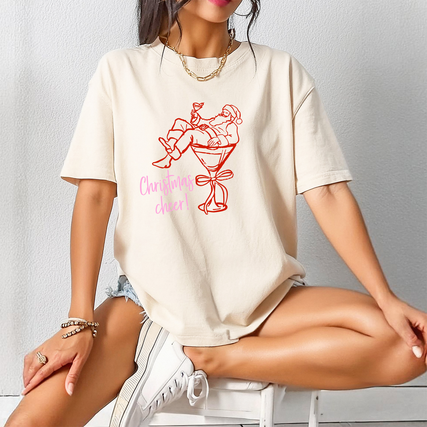 Santa Martini Comfort Colors Tee
